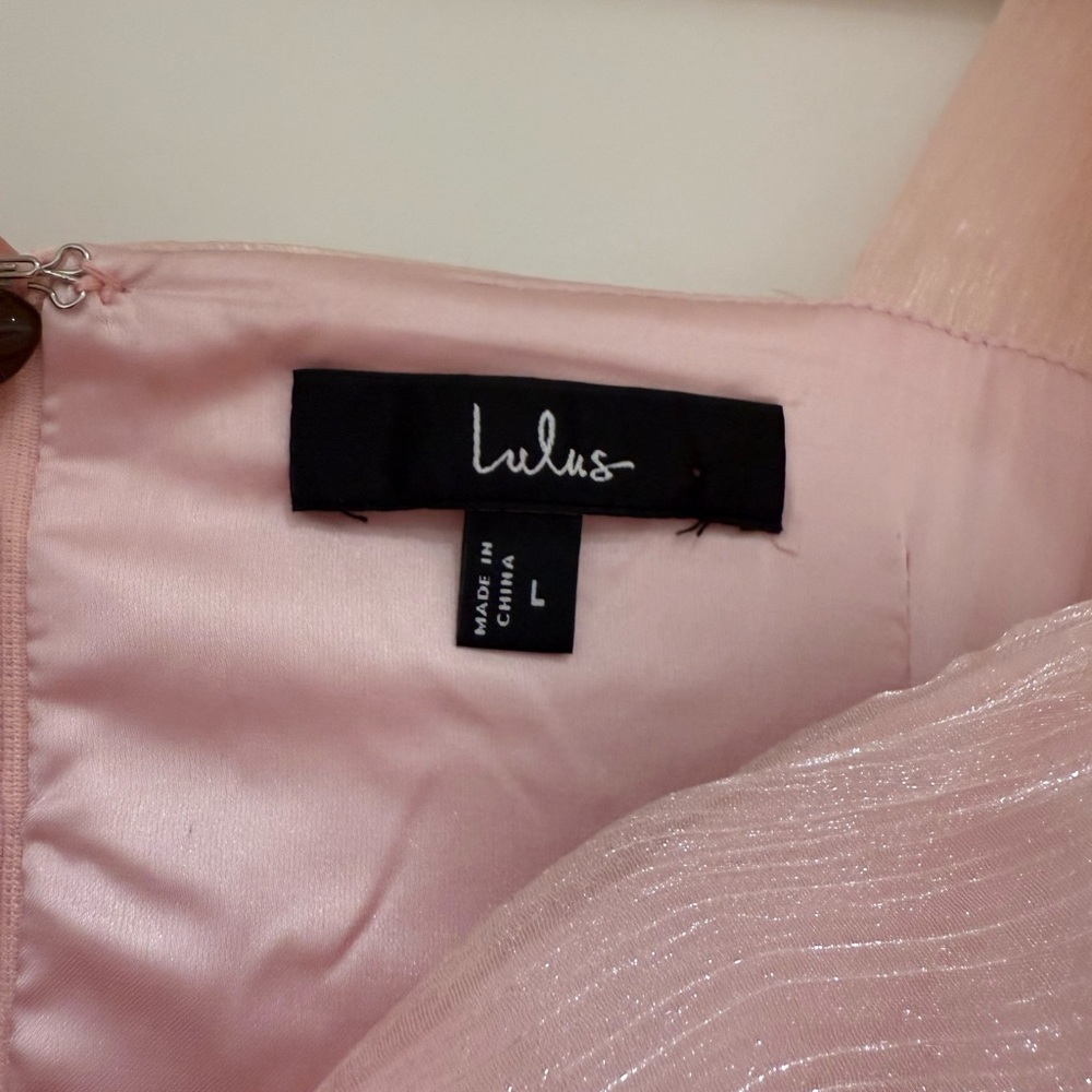 Lulu's Shimmery Pink Tiered Maxi Dress - Picture 6 of 6
